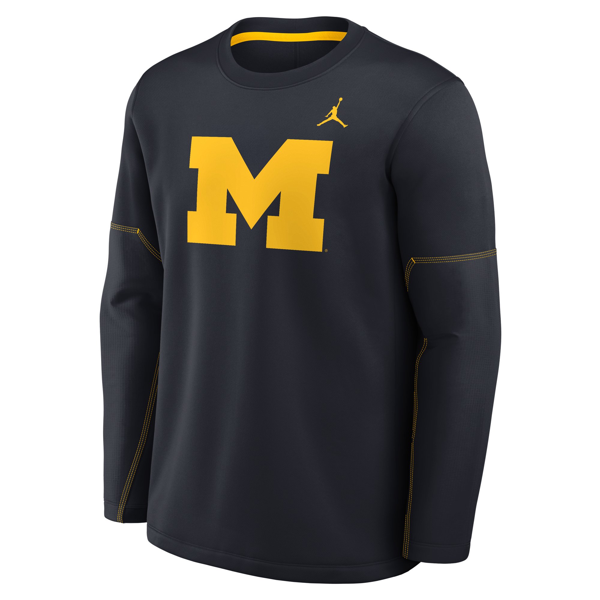 Haut à manches longues Jordan Brand bleu marine Michigan Wolverines 2026 Sideline Coaches Therma-FIT pour homme